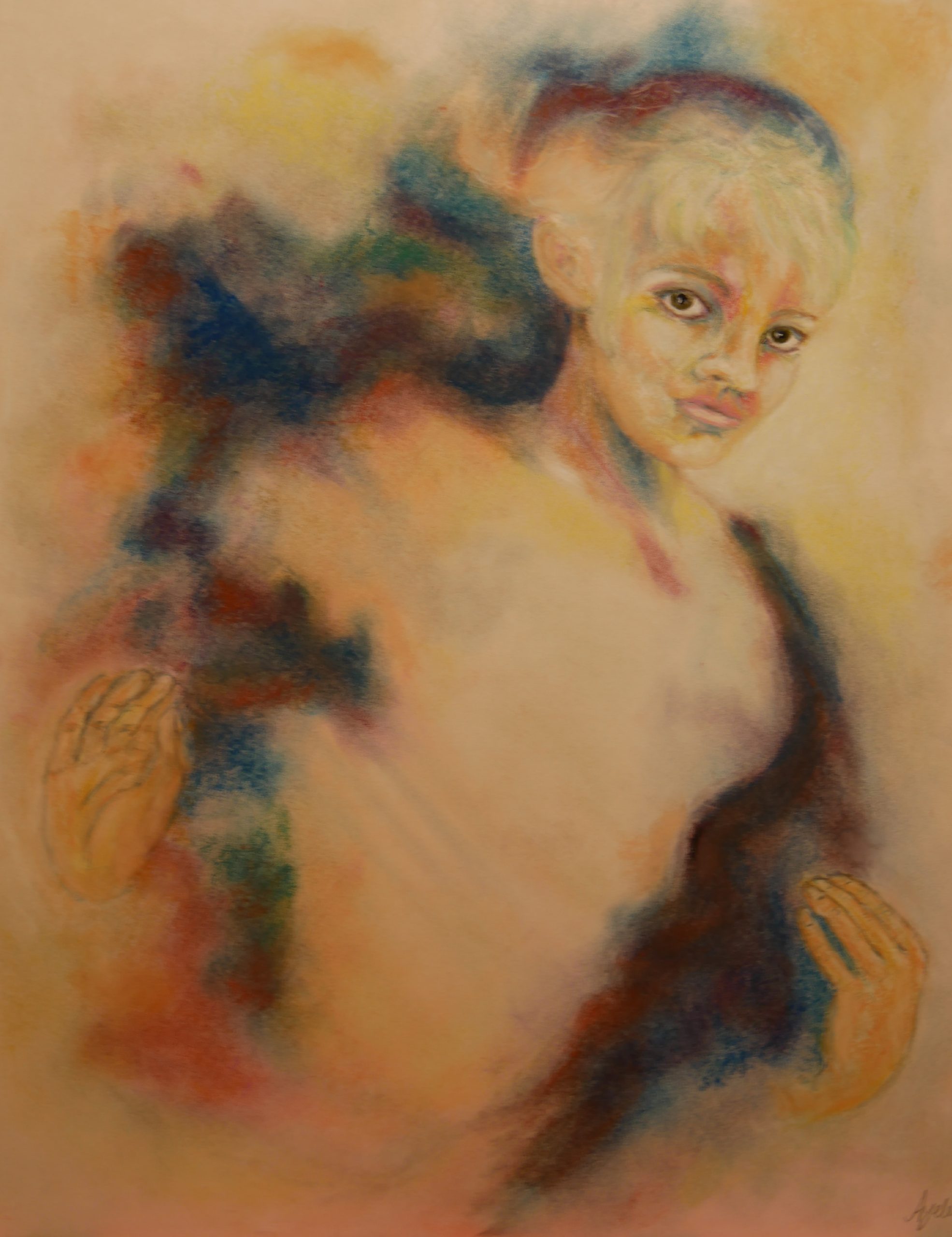 pastelkrijt schildering Youg Lady